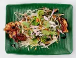 薬味8種類のせ海南チキン2枚入りライスなし(焼き＆焼き)hainanese chicken roasted style（マレーシア屋台料理 ちりばり 五反田本店）