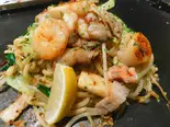 海鮮五目焼そば(ソース)(月島もんじゃもんたま 千葉中央本店)