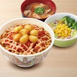 にんにく明太マヨキムチ牛丼とん汁サラダセット(すき家 福岡舞鶴店)