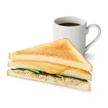A-SET:トーストサンド とろ〜りチーズ＆ツナ 〜チェダーチーズ〜（カフェ・ベローチェ 博多駅筑紫口店）