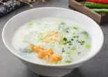 青菜干贝粥(青菜と貝柱のお湯)（北京ダック専門店 北京烤鴨店 上野店）