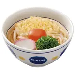 月見うどん Udon w/Tempura Bits Add Raw Egg（なか卯 阪急桂駅東口店）