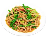 ニンニクの芽と豚肉の炒め(蒜苗肉丝)（中華料理 玉仙楼 大塚店）