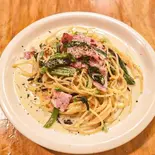 ベーコンとほうれん草のクリームソース Bacon and Spinach with Cream Sauce（東中野イタリアン グラート）