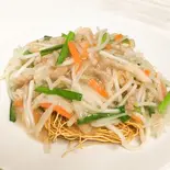 豚肉ともやし炒めあんかけ硬い焼きそば（味府 中華居酒屋）