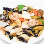 海鮮とナスの旨味炒め Seafood & Eggplant Stir-Fry(中華料理 大唐)