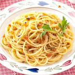 ドライトマトのオーリオパスタ（パスタ日和）
