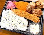 ● えび1アジ1唐揚げ3弁当(【大盛ご飯300g無料】のり弁大好き わんぱく弁当)