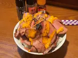 メガ盛りめんたいメガ盛り豚角切り丼(肉400g)（メガ盛り豚肉角切り豚丼）