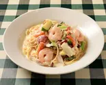 小海老と色々野菜のクリームソース（イタリアンカフェ レスタート(旧巣鴨レスト・レスト・レスト)）