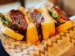 【イチオシ！】手仕込みビーフカツサンドセット（ホットクロス北堀江）