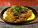 牛すじパスタ 赤味噌風味 ”Beef tendon pasta with red miso flavor”（酒場食堂とんてき）