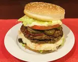 自家製ひき肉のBIGポテトダブルバーガー Big potato double burger Halal（キッチン ローズ）