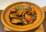 ナスと豚⻆煮土鍋（楊福記 中華厨房）