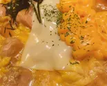 チーズ親子丼 Cheese chicken and egg rice bowl（炭火串焼厨房くふ楽 西船橋店）