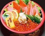 イクラ親子ちらし Salmon ＆ Roe Chirashi（玄海ざんまい博多店）