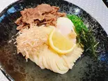 肉玉ぶっかけ(万空うどん田舎っ子)