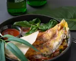 バンチャンヌン(ベトナム風ピザ) Bánh Tráng Nướng（ベトナム料理 アオザイレストラン）