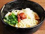 冷やし梅おろしうどん Chilled Udon with Ume ＆ Grated Radish（浪花かすうどん むねひろ）