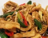 牛ハチノスマーラー風炒め(麻辣牛肚定食)(台湾無骨香脆鶏柳)