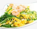 ニラエビ玉子炒め(韭菜虾仁炒鸡蛋定食)(台湾無骨香脆鶏柳)