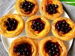 黒糖タピオカエッグタルト2個 Brown sugar bubble egg tart 黑糖珍珠蛋挞(悦茶 JOYTEA 湊川店)