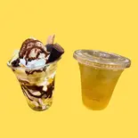 チョコバナナパフェ + ドリンクセット chocolate banana parfait + drinkset(毎日パフェ Mainichi pafe)