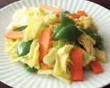 ドレッシング無使用油なし野菜炒め No dressing no oil vegetables stir-fried（【メガ盛り弁当！！】洋食店 エクストラバガンザ 大名店）