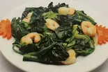 ほうれん草と海老の炒め物 Sag ＆ Prawn Buteko（インド料理ディビー）