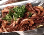 明太ゲソのバター醤油焼き（お好み焼きでめきん Okonomiyaki Demekin）