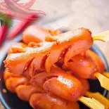 ソーセージ揚げ1本(孫二娘 蹺脚牛肉 マーラータン 日暮里店)