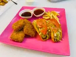タコス2ピース、スパムカツ、ドリンクセット（"DonTacos Tacosrestaurant＆Bar 仙台店 "）