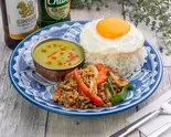 Set B ガパオライス+グリーンカレー (Gapao + Green Curry)(パッタイパレスPad Thai Palace)
