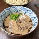 味玉チャーシュー豚バラ全部載せ牛すじBLACKつけ麺（めん処夢ノ弥）