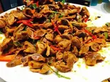 砂肝のクミン炒め(孜然鶏砂肝)（金福楼）