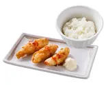 鶏皮餃子セット(鶏皮餃子3個、ごはん)Chicken-skin Gyoza Set (Chicken-skin Gyoza 3P ＆ Rice )（鶏白湯らーめん 鶏神 熱田店）
