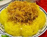 ネギ蒸しもち米(大皿サイズ)Xôi xéo ruốc hành(đĩa to)（ベトナム料理SENHONG大久保店）