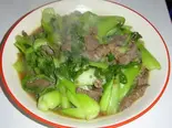 牛肉とチンゲンサイの炒め物 Cải chíp xào thịt bò（ベトナム料理SENHONG大久保店）