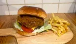 キーマカレーバーガー ポテトセット（中洲バーガー(中洲ホルモンセンター)）