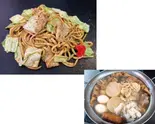 おでん5種盛り＆豚ソース焼きそば（お好み焼き イカ焼き 油かすそば飯 おでん 奄美堂）