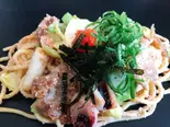 明太子バター醬油焼きそば(広島お好み焼き かじ多)