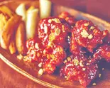 ペダルチキン【大辛ヤンニョム 】「骨無し」大根ピクルス・お餅・ポテト付きPEDARL HOT YANGNYEOM（カントンの思い出ペダルチキン西国分寺）