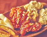バン＆バンチキン「Lサイズ」「ハーフ＆ハーフ」大根ピクルス・お餅・ポテト付きBAN BAN CHICKEN（カントンの思い出ペダルチキン西国分寺）
