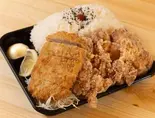 1キロからげ＆とんかつ弁当+黒ウーロン茶セット！！（デカ盛り弁当はるき【唐揚げ弁当屋】名楽町店）