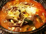 ユッケジャンクッパ（国産牛手切り焼肉 ミート・ミート）