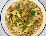豚カツハチノス炒め刀削麺(牛肚猪肚炒刀削麺)（大碗 蘭州拉麺•刀削麺）