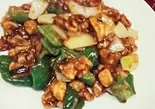 とり肉と野菜の甘味噌炒め-酱爆鸡丁（北京家庭菜 府中店）
