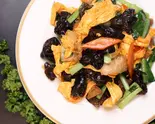 きくらげ玉子豚肉と野菜炒め Cloud Ear Mushroom, Egg, Pork & Vegetable Stir-Fry(香港飲茶 唐朝)