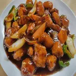 揚げ厚きり豚肉の炒め(溜肉段)（七左食堂）