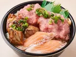 ねぎトロサーモン炙り漬けまぐろ丼（魚丼屋next船橋店）